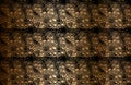 Set of distressed overlay texture of crocodile or snake skin leather, on golden grunge background Royalty Free Stock Photo