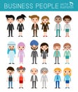 Set of diverse business people isolated on white background. Set of full body diverse business people.Different nationalities Royalty Free Stock Photo