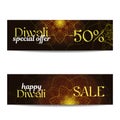 Set of Diwali big sale banners. Indian festival of lights Royalty Free Stock Photo