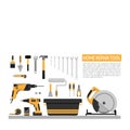 Set of DIY home repair working tools vector logo design template. home repair banner, construction , repair icons. hand tools