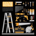 Set of DIY home repair working tools vector logo design template Royalty Free Stock Photo