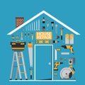 Set of DIY home repair working tools vector logo design template Royalty Free Stock Photo