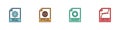 Set DLL file document, HTML, RAW and SVG icon. Vector Royalty Free Stock Photo