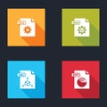 Set DLL file document, MAX, OBJ and PPT icon. Vector Royalty Free Stock Photo