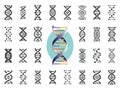 Set of DNA icons. Human genetic variation. Vector illustration. Royalty Free Stock Photo