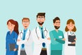 Set of doctor cartoon characters. Medical staff team concept Royalty Free Stock Photo