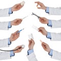 Set of doctor hand with medical tool Royalty Free Stock Photo