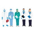 Set of characters of doctors in overalls Royalty Free Stock Photo