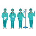 Set of characters of doctors in overalls Royalty Free Stock Photo