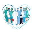 Set of characters of doctors in overalls Royalty Free Stock Photo