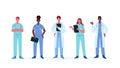 Set of doctors characters. Medical team concept in vector illustration design. Medical staff doctor nurse therapist surgeon Royalty Free Stock Photo