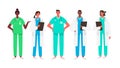 Set of doctors characters. Medical team concept in vector illustration design. Medical staff doctor nurse therapist surgeon Royalty Free Stock Photo