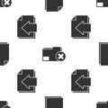 Set Document, Delete folder and Next page arrow on seamless pattern. Vector Royalty Free Stock Photo