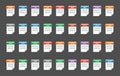 Set of document file formats - flat icons