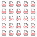 Set of Document File Formats and Labels icons. Vector illustration