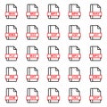 Set of Document File Formats and Labels icons. Vector illustration