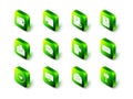 Set Document folder, Envelope and check mark, Mail box, Mobile envelope, and Delete icon. Vector Royalty Free Stock Photo