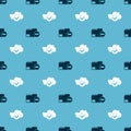 Set Document folder with minus and Cloud with check mark on seamless pattern. Vector