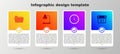 Set Document folder, Table lamp, Clock and Calendar. Business infographic template. Vector