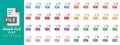 Set document format image flat icons. jpg, pdf, psd, svg, eps, extension format file type symbol icon. vector illustration