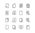 Set of document and paper icons, paper, download, infographic, favorite, page, text, file. Royalty Free Stock Photo