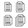 Set of Documents icon isolated on background. Vector illustration.