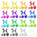 Set dog balloon arts on a white background color full vector Royalty Free Stock Photo