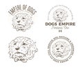 Set of dog grooming logo and emblems. Royalty Free Stock Photo