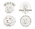 Set of dog grooming logo and emblems.