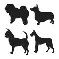 Set of dogs silhouette