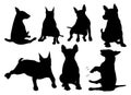 Set of dogs silhouettes