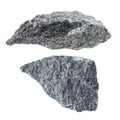 Set of Dolerite Ddiabase stones cutout on white Royalty Free Stock Photo