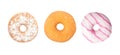 Set Donuts on white background, Assorted Donuts Royalty Free Stock Photo