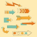 Set Doodle Arrows Royalty Free Stock Photo