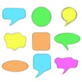 Set of Doodle Blank Bubble Chat and Various Shape, Pastel Colors, Multiple Lines