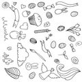 Set doodle easter hand drawing elements. vector illustration Royalty Free Stock Photo