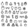 Set Doodle Elements Collection Winter Vector Design  Snowflake Snowman Santa Glove Christmas Toy Tree Illustration Cartoon Icons Royalty Free Stock Photo