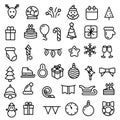 Set Doodle Elements Hand Drawn Collection Winter Sketch Vector Design Snowflake Snowman Santa Glove Christmas Toy Tree Icons Royalty Free Stock Photo