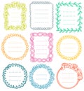 Set of doodle frames for bullet journal, notebook, diary, and planner isolated on white background Royalty Free Stock Photo