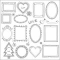 Set of doodle frames and elements