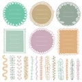 Set of doodle frames, vignettes, and dividers for bullet journal, notebook, diary, and planner isolated on white background Royalty Free Stock Photo
