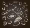 Set of Doodle Fruits hand drawn in Royalty Free Stock Photo