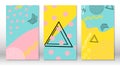 Set of doodle fun patterns. Hipster style 80s-90s. Memphis elements. Fluid pink, blue, yellow colors. Vector