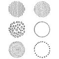 Set of doodle, hand drawn vector round frames Royalty Free Stock Photo