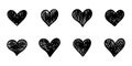 Set of doodle hearts isolated on white background. hand drawn of icon love. vector illustration Royalty Free Stock Photo