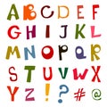 Set of doodle letters. Alphabet.