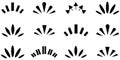 Set of doodle manga comic expression elements. Comic expression elements hand drawn vector. Semicircle in shape of sun rays Royalty Free Stock Photo