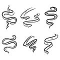 Set of doodle smoke symbol. Aroma smell icon. hand drawn Vector illustration Royalty Free Stock Photo