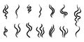 Set of doodle smoke symbol. Aroma smell icon. hand drawn Vector illustration Royalty Free Stock Photo