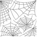 A set of Doodle spider web icon highlighted on a white background. A Halloween symbol. Sketch of a vector stock Royalty Free Stock Photo